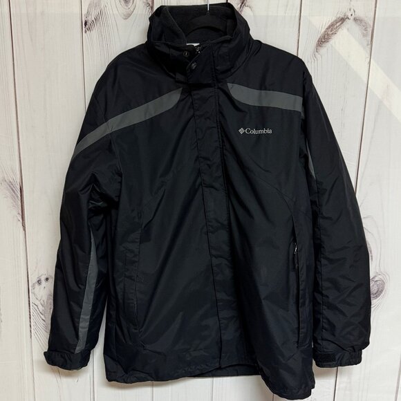 Columbia Interchange Waterproof Jacket Men’s L Black with Removable Fleece Liner - Picture 1 of 13